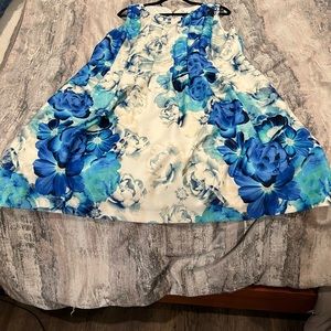 Eliza J Women’s Plus Size Blue Floral Fit & Flare Dress